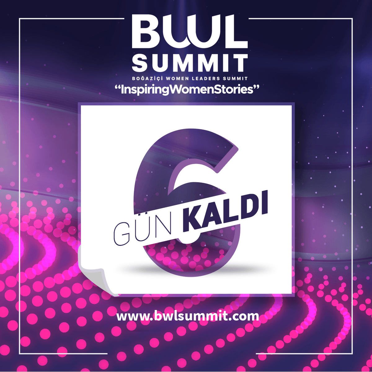 Bu yıl 2.si "İlham Veren Hikayeler" temasıyla gerçekleşecek olan Boğaziçi Women Leaders Summit'e 6 gün kaldı.Program için 2019.bwlsummit.com web sitemizi ziyaret edebilirsiniz. #ilhamverenhikayeler