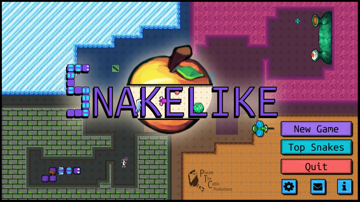 SnakelikeGame's tweet image. Here's the new title screen for our upcoming graphics update!
#screenshotsaturday #roguelike #IndieGame