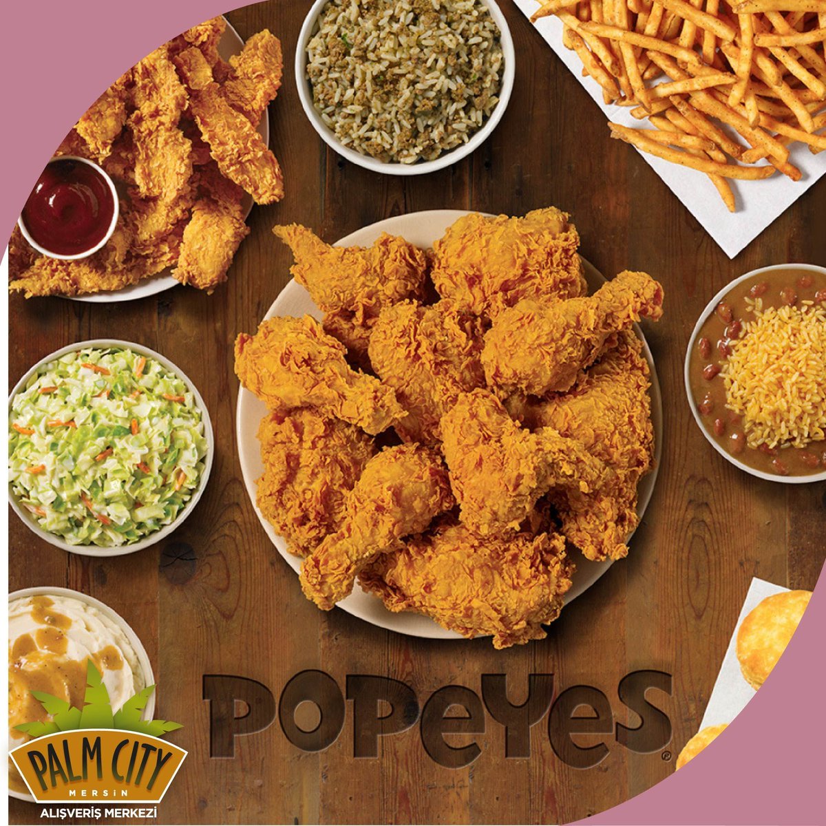 Popeyes'in enfes lezzetleri Palm City Mersin AVM'de.

<a href="/PopeyesTR/">Popeyes Türkiye</a> #Popeyes #fastfood #lezzet #Mersin #Cumartesi #mutluhaftasonları