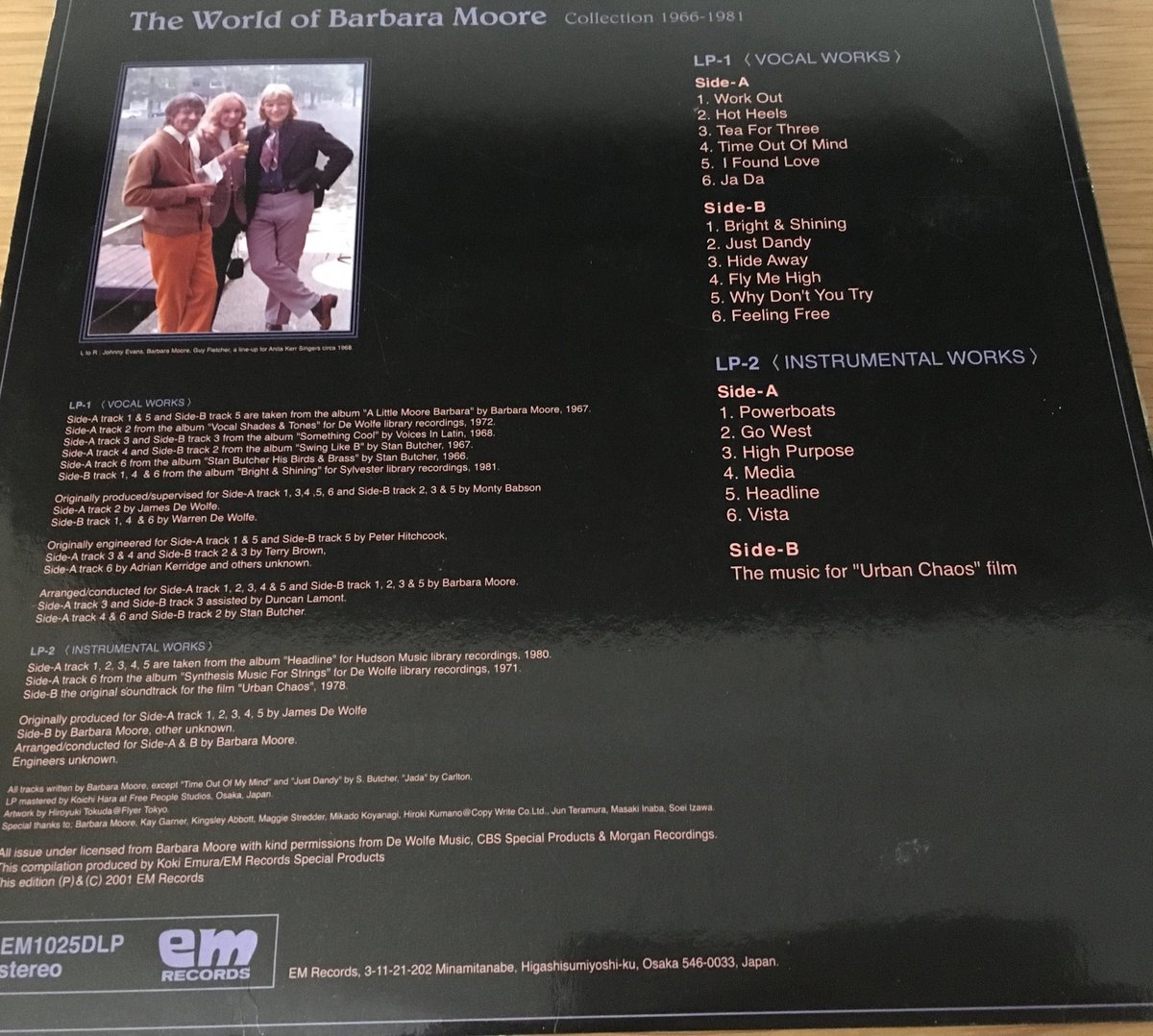andyAVAVsystems's tweet photo. Couple of #LibraryMusic finds
#Studio2Stereo with Hawkshaw,Dale,Keating etc
The Barbara Moore Comp is superb.Singer,composer,arranger for Hudson,DeWolfe etc.Check pics 3&4 to see some of her work. Another of those unsung, talented women who were pioneers. Nice Japanese Pressing https://t.co/t4lG7OGHd6