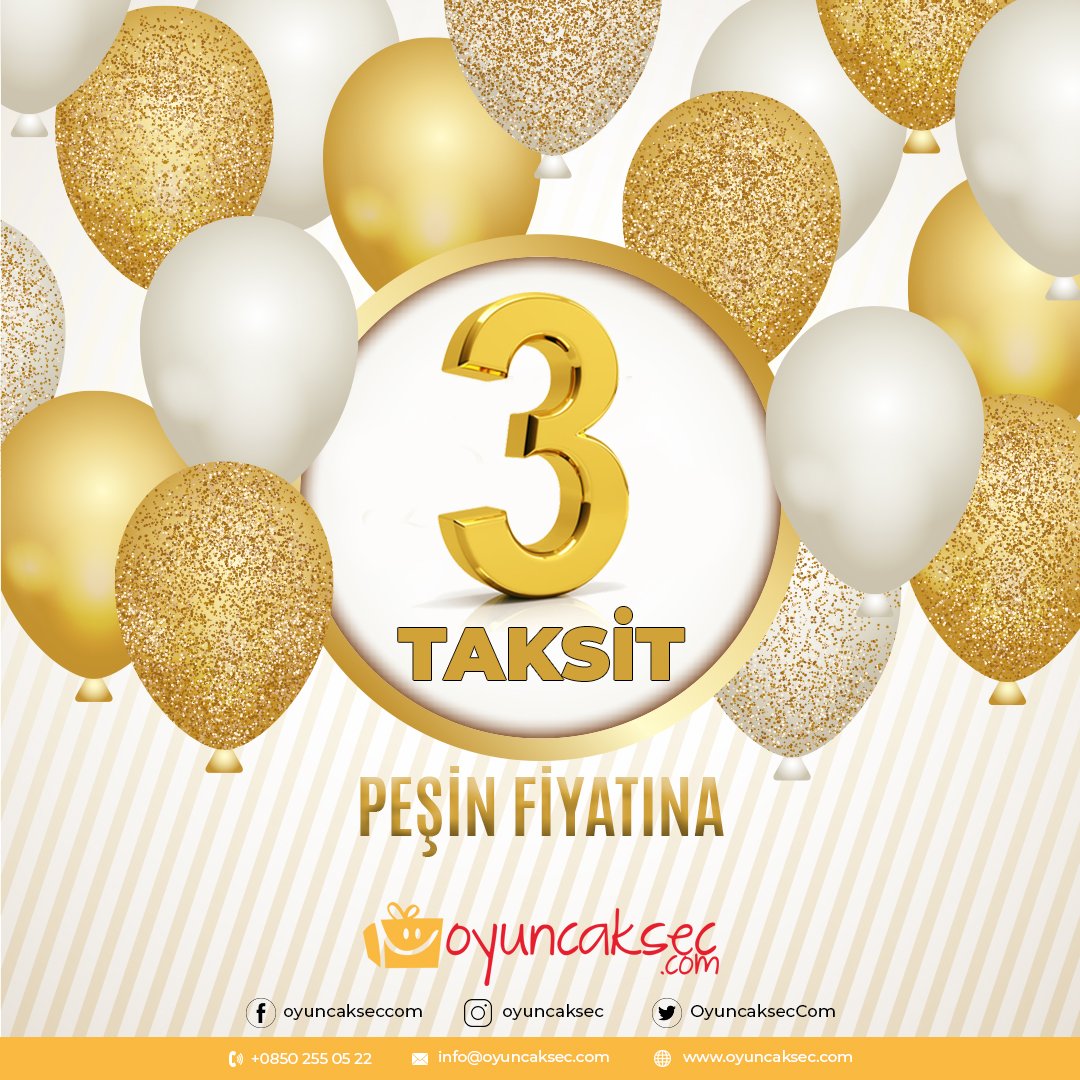 Online alışverişe özel; alt limitsiz, peşin fiyatına 3 taksit imkânından faydalandınız mı? Vakit kaybetmeden oyuncaksec.com’u ziyaret edebilirsiniz... <a href="/OyuncaksecCom/">Oyuncaksec.com</a> #oyuncak #hediye #hediyelik #hediyelikeşyalar #çocuk #kız #erkek #bebek #3taksit #peşinfiyatına #online