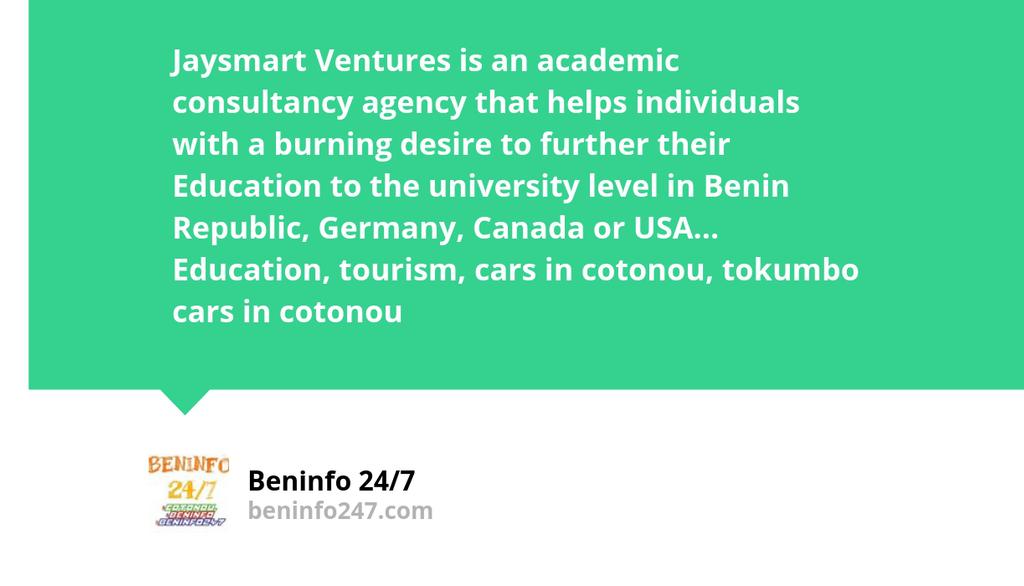 beninfo247's tweet photo. About Jaysmart Ventures https://t.co/3O3Mfgf8XU #entrepreneur #beninfo247.com #jaysmart #ventures #buycar #Call/ Whatsapp: +22967249558,+22995337737 #University #Benin #Cotonou #beninRepublic https://t.co/dk5k92XoUe