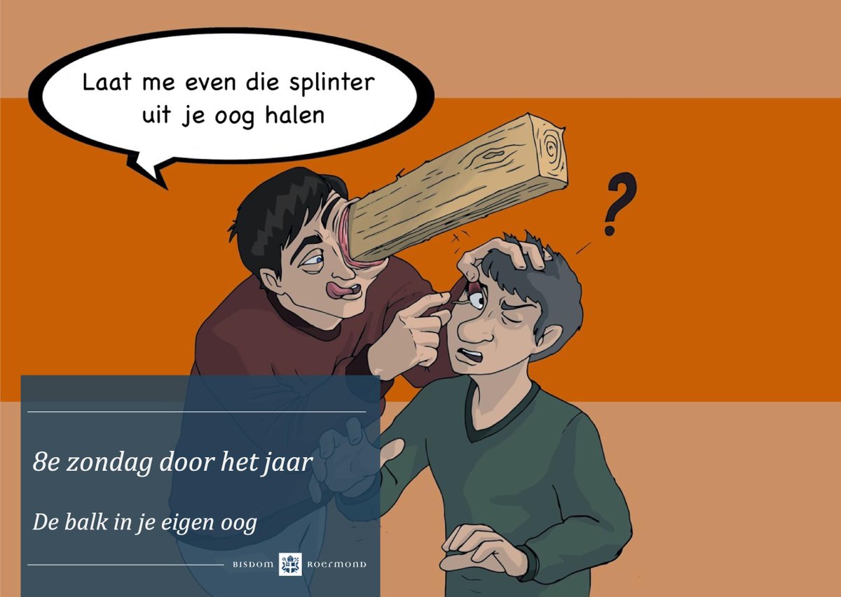 Carnaval is 't feest van relativering. Kijk daarom niet alleen naar fouten van 'n ander, maar ook naar die van jezelf. Dan snap je waarom 't beter is 't positieve te benadrukken. “Een goed mens brengt 't goede tevoorschijn,” zegt 't evangelie van vandaag. bisdom-roermond.nl/8ezondag