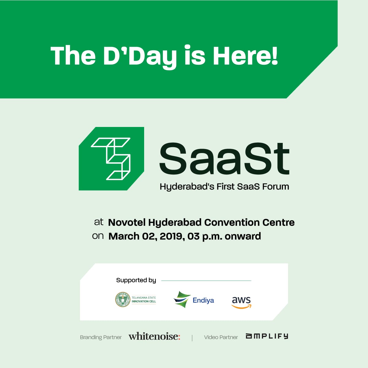 AmplifyMICE's tweet photo. Hyderabad’s first ever SaaSt forum for growth hacking is here! Supported by @teamTSIC, @EndiyaVC & @AWSstartups,the event will see nearly 100 SaaS start-up pioneers and enthusiasts come together for an evening of dialogue, learning & networking
#goAmplify #VideoPartner #Hyderabad https://t.co/GlNDqu3MvD