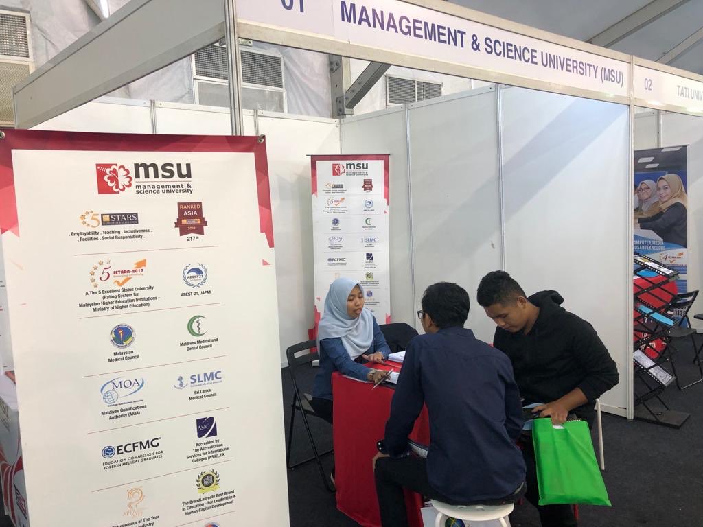 We are here !! 👇🏻 Let’s #MSUmeetup at #JomMasukIPT this weekend.

Take this opportunity to discover more about our courses and how to apply. See you there! 

Schedule your visit >> bit.ly/2EAFul6