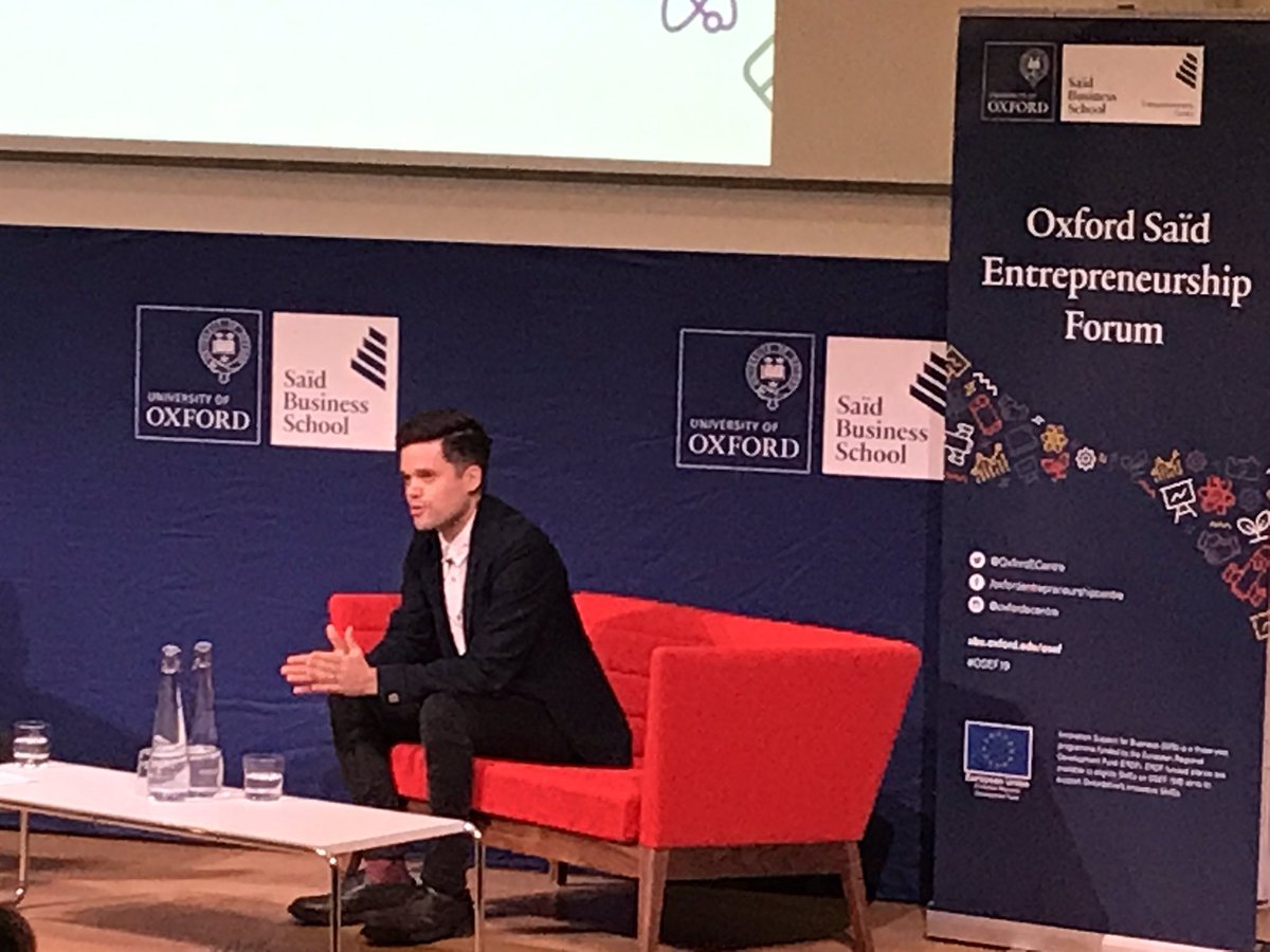 Headspace’s Rich Pierson on “the gift of desperation”: “When stuff’s going okay, there’s no motivation to change.” #OSEF19 @OxfordECentre @OxfordSBS