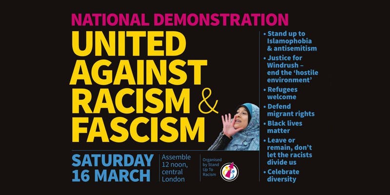 UniteCommExeter's tweet image. Demonstrate on March 16 for a world against racism UN Anti-Racism Day Exeter coach to London
 👉 facebook.com/events/7751325…