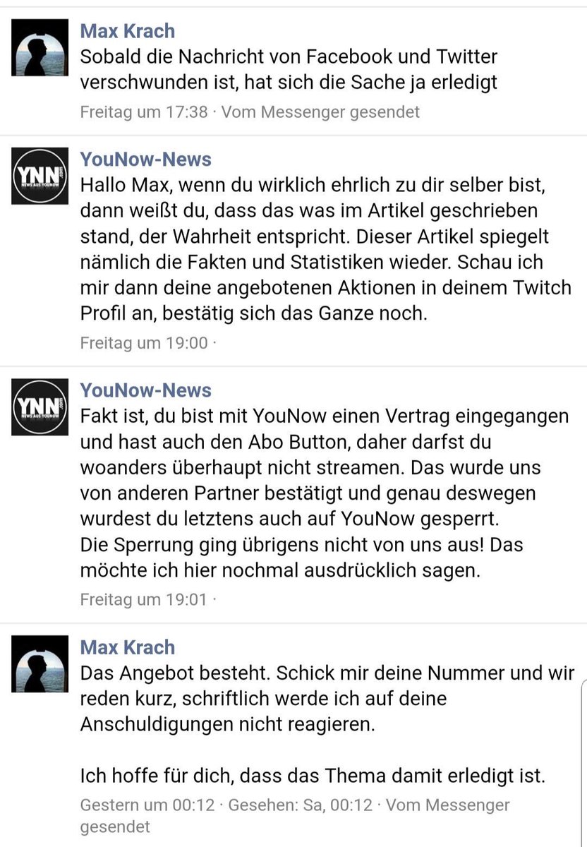 August 2018. 
"Younow-News" Blog Betreiber löscht einen kritischen Artikel über einen Neusser Sänger - nachdem dieser ihn mit RL-Aktionen gängelte.
Dieser Sänger steht vorgeblich für ein freies Internet, Meinungsfreiheit, Respekt für alle Menschen &amp; gegen Uploadfilter &amp; Zensur.