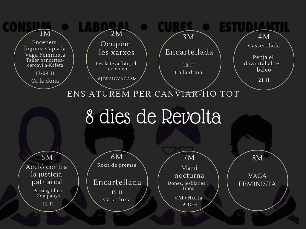 Assemblea8mCat's tweet photo. 🔸8 DIES DE REVOLTA!!

📣AVUI OCUPEM LES XARXES, COMPANYES❗

Fes la teva foto📸, el teu video🎬 amb el hashtag #Jofaigvaga8M

🙋A què estàs esperant???🔥🔥

#8M #VagaFeminista8M https://t.co/SBVQRrc7zs