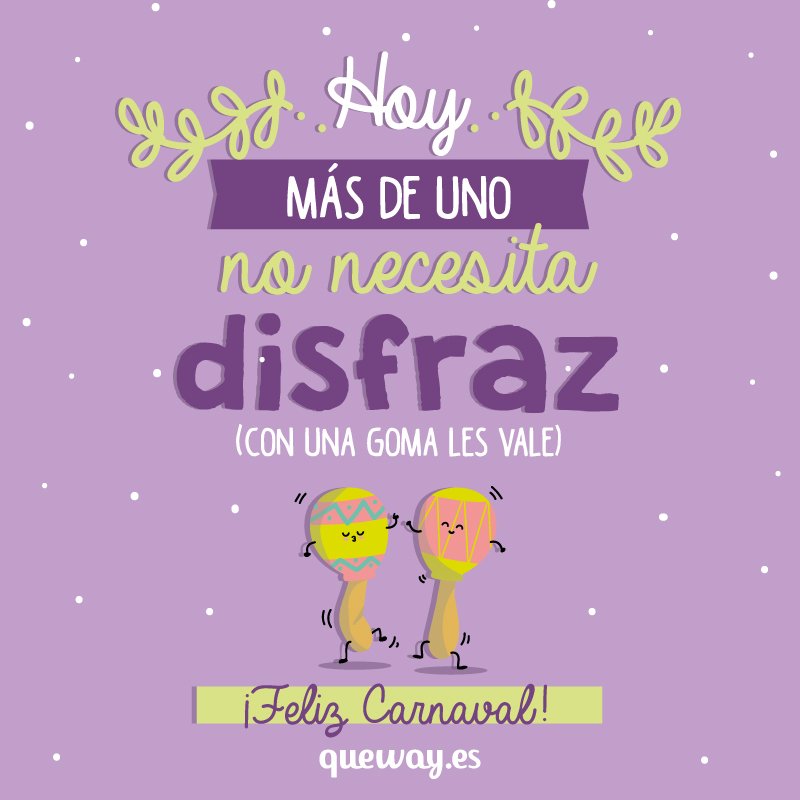 _Queway's tweet photo. 🎉¡Feliz Carnaval! 🎉 Para todos los demás ¿de qué os vais a disfrazar? Queremos conocer el disfraz más original🤔 ¡Etiquétanos en tu foto y la compartimos!😊
#queway #carnaval #disfraz #regalos #regalosoriginales #regalospersonalizados https://t.co/Jn3xD2OqCd