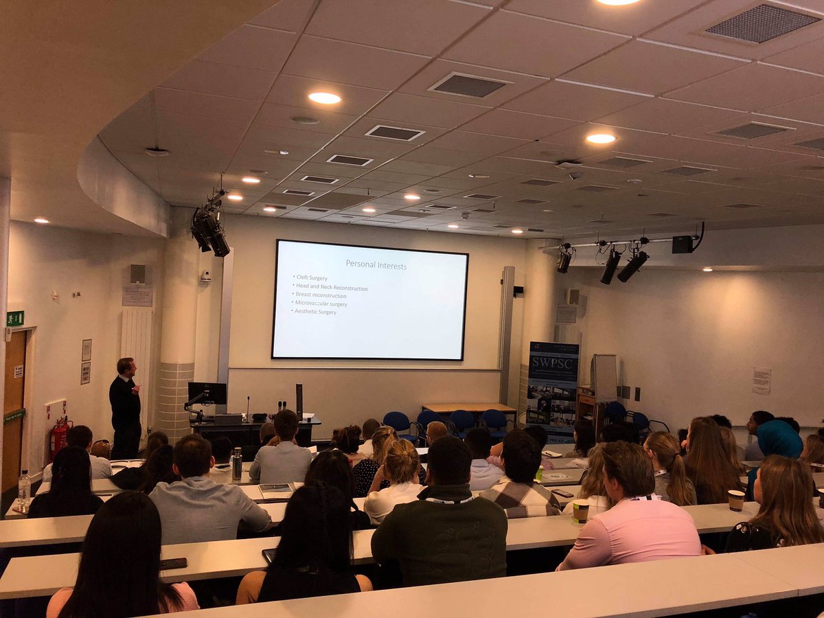 SWPlasticsConf's tweet photo. A great opening keynote lecture from retired Consultant Plastic Surgeon, and Co-Founder of the @SurgeryRde Plastic Surgery Unit, Mr Peter Saxby.

‘A Career in Plastic Surgery: Highlights and Lessons Learnt’ #SWPSC2019 @ExeterSurgSoc @SWPlasticsConf @ExeterMed https://t.co/56TBCXgUpU