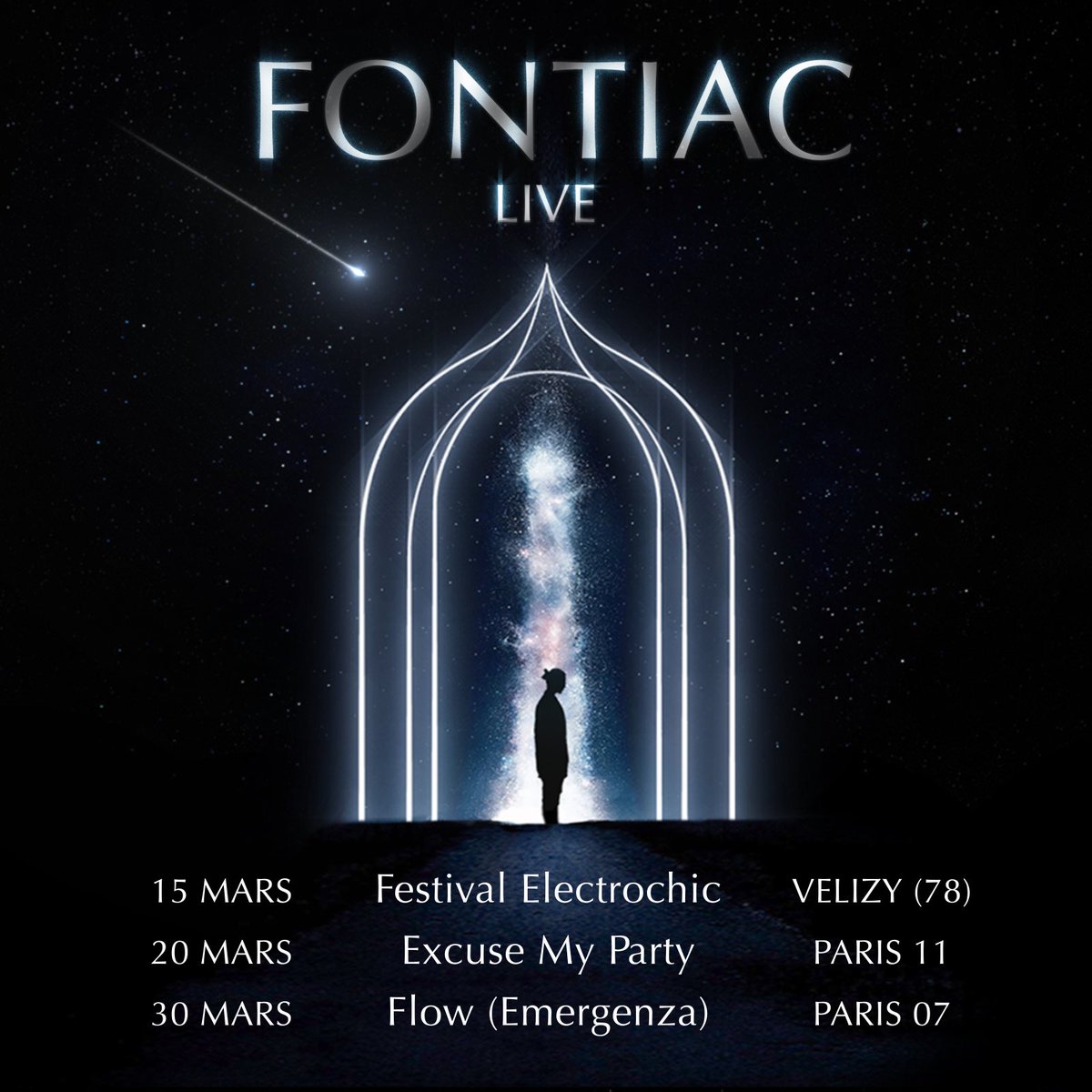 fontiacmusic's tweet photo. Satellites #Parisiens ! 🛰 2 Nouveaux #Concerts ont été ajoutés à celui du @FlowParis, nous allons nous voir pas mal de fois ce mois ci, hâte de vous retrouver 🌌 @ExcuseMyParty @EmergenzaFrance @AggloVGP https://t.co/hlIxGprJta