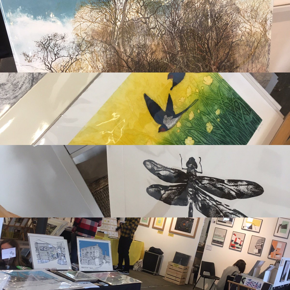 Lovely Saturday morning <a href="/HepworthGallery/">The Hepworth Wakefield</a> print fair. I’m on <a href="/print_circle/">Printmakers Circle</a> stand today