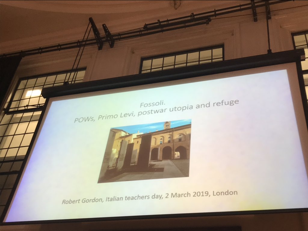 DanielaLaPenna1's tweet photo. Great lecture by Robert Gordon In Fossoli the transit camp where Primo Levi was detained. #ChooseItalian @Soc4ItalStudies https://t.co/utJNNvBYqt