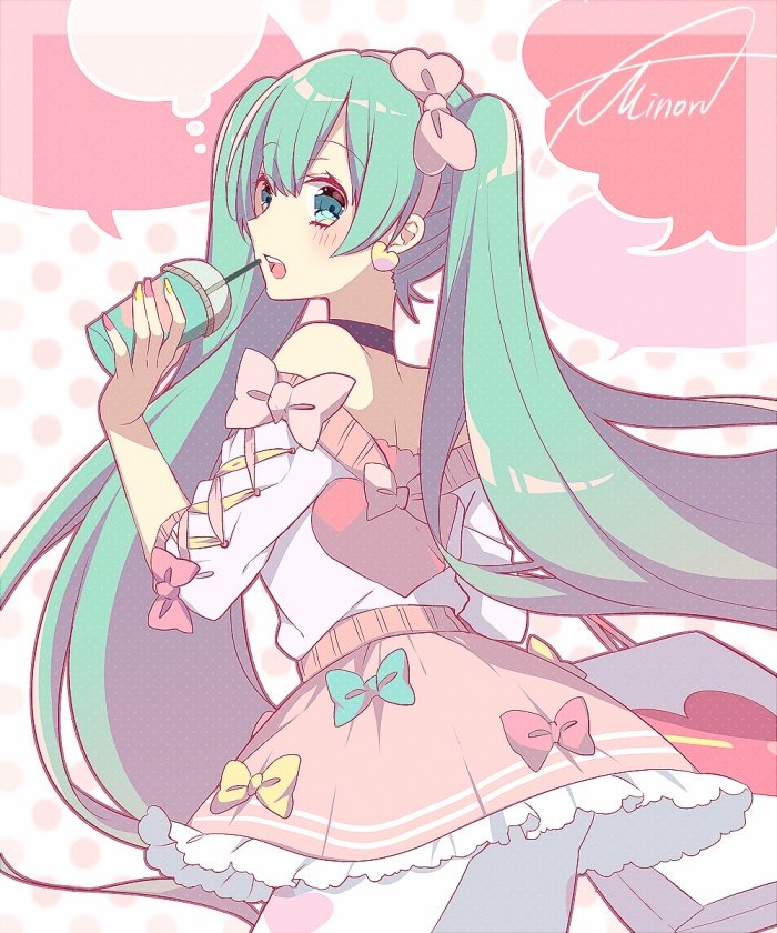 hatsune miku 1girl solo long hair twintails jewelry earrings skirt  illustration images