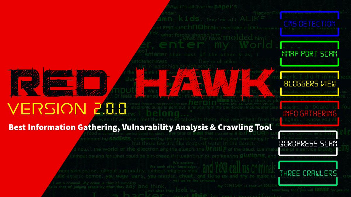 HackFactory2's tweet image. redhawk||Vulnerability||Founder||Tool||Turmax
 #RedHawk #Hacking #Turmax #MobileSoftware #ComputerSoftware #Troubleshooting #IT #FacebookHacking
youtu.be/wIe29Xqa7UE