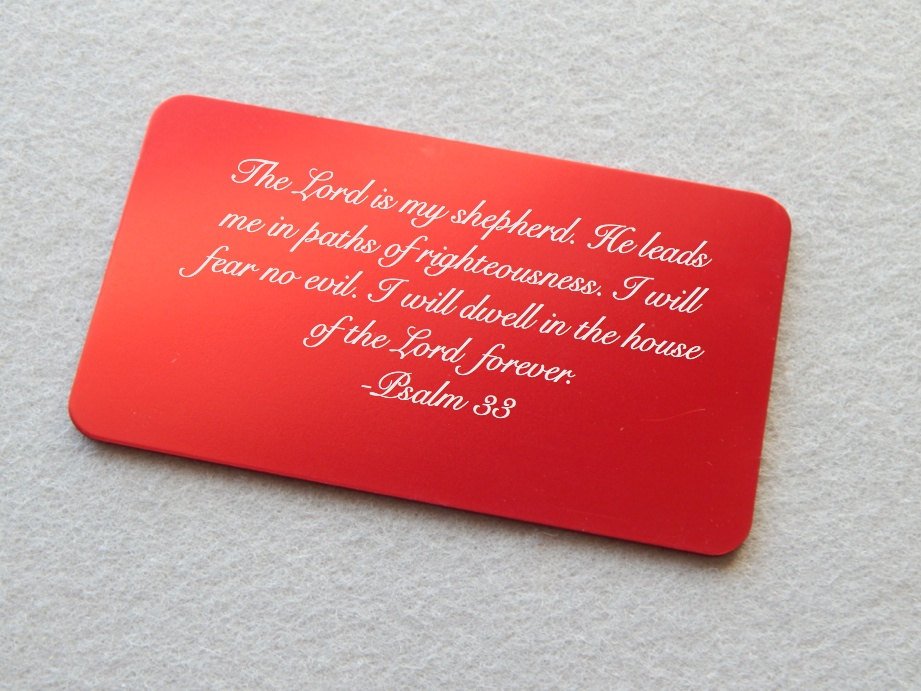 Personalized Psalm - Bible Verse - Quote Aluminum Wallet Card - Psalm Wallet Card - Faith Card - Personalized Wallet Card - Message Card tuppu.net/55ddb15a #Etsy #GiftForChristening