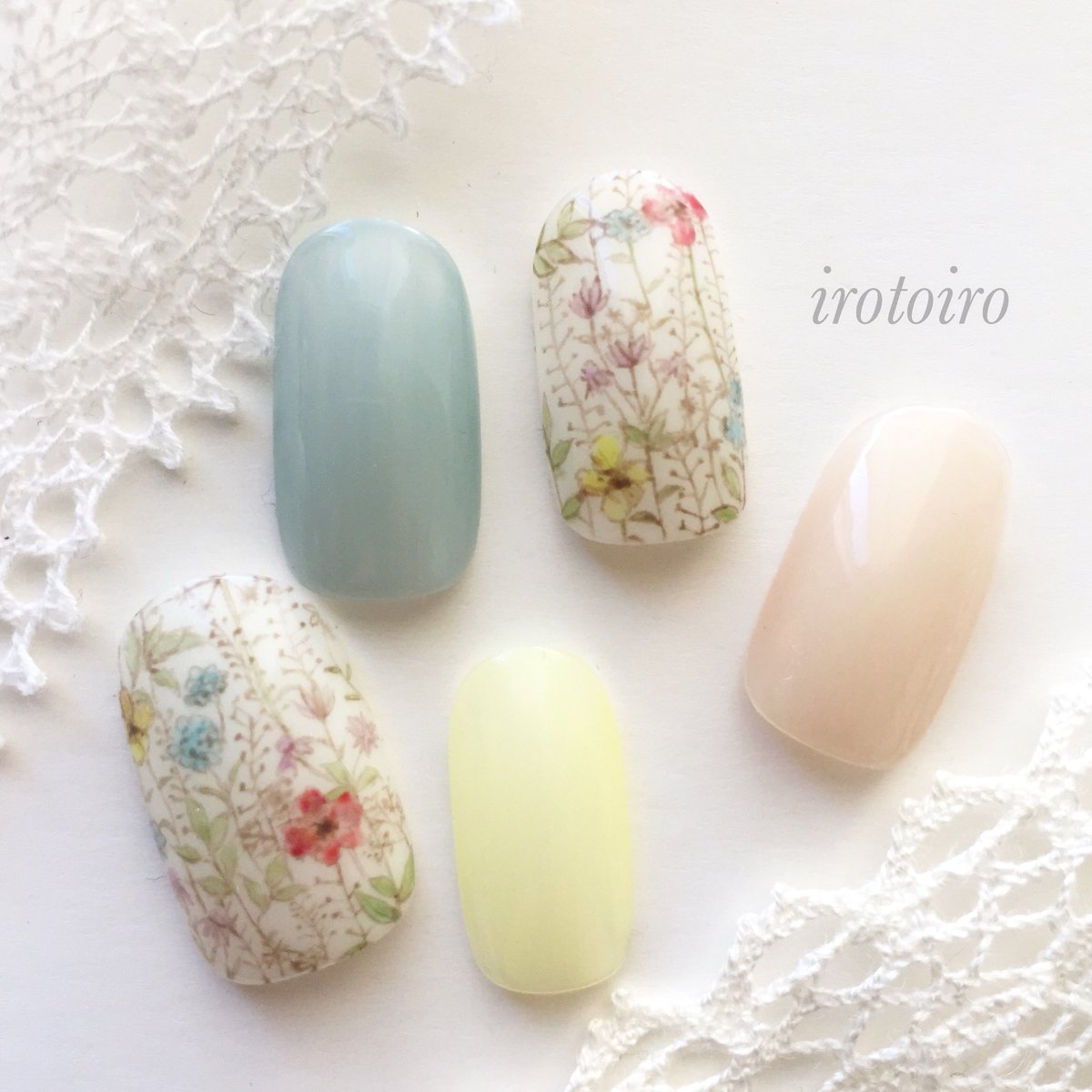 O Xrhsths Irotoiro Nail Sto Twitter 春らしい花柄ネイル 柔らかいカラーで優しい雰囲気に おすすめのデザインです Nails Naildesigns 春ネイル フラワーネイル 手描きネイル