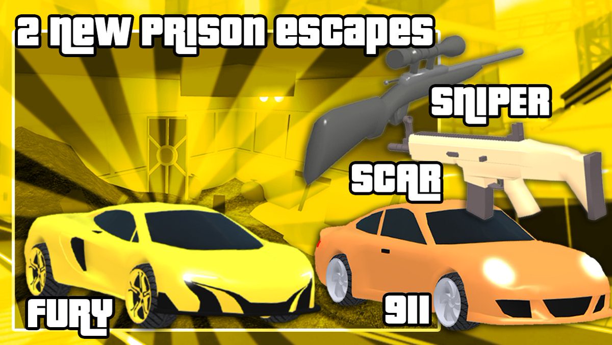 Taylor Sterling On Twitter Prison Update 2 New Prison Escapes Garbage Disposal And Breakable Wall 2 New Cars Fury And 911 2 New Guns Scar And Sniper Bug - how to escape in mad city roblox