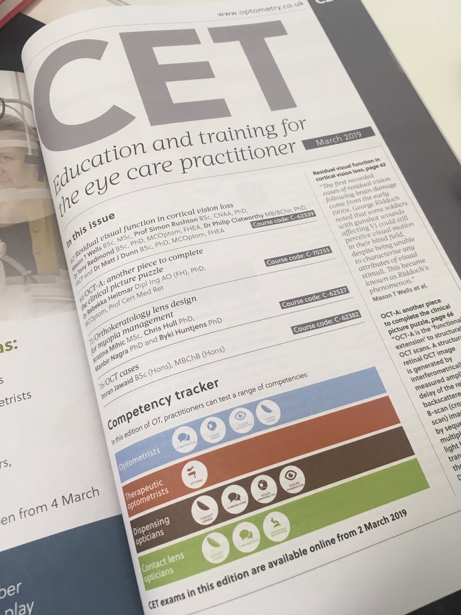 OptometryToday's tweet image. Our March CET exams are now live, with four competencies covered for optometrists, four for DOs, three for CLOs and one for IPs. Visit our website today to take the exams ow.ly/Wh3M30nSGZ4 #CET #OTCET #optometryeducation