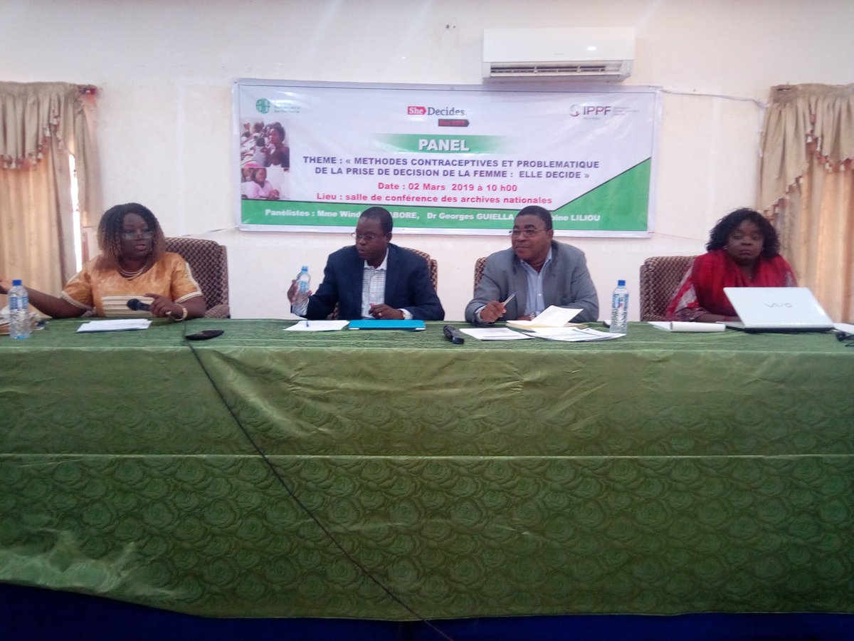 YoussoufBA2's tweet photo. #SheDecidesDay2019 
Panel sur le thème"méthodes contraceptives et problématique de la prise de décision de la femme : elle décide".Panel organisé par l'#ABBEF à l'occasion de #SheDecidesDay2019
@ledip7 @UNFPABF @lisamlocke @IPPFAR @SheDecidesGFI @ong_abbef @bsanga2003 https://t.co/Ravo3mtyQe
