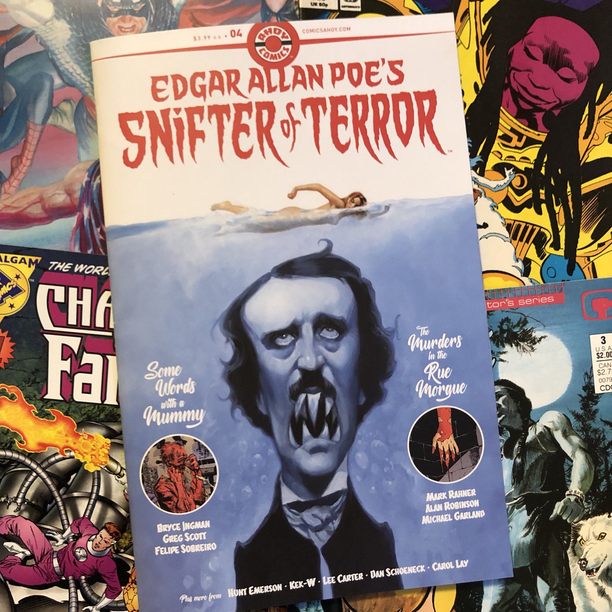 EdCatto's tweet photo. Another great #comic from @ahoycomics ! I especially loved the short prose story from Carol Lay. Can’t wait to see #AhoyComics at #ithacon44 -March 23 + 24th. #cosplay #twilightzone https://t.co/uAPQY1QSbf