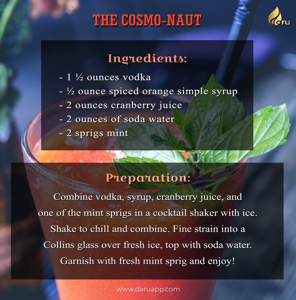 daruindia's tweet photo. It's Saturday it's time for having some fun with a cocktail. Enjoy the Cosmo Naut!!!
#daru #daruapp #saycheers #enjoyresponsibly #talesofdaru #cocktailoftheweek #cocktailoftheday #weekendvibes #saturdaymotivation #cosmonaut #vodka #liquor #alcohol #weekendparty https://t.co/XS6VJRyHdU