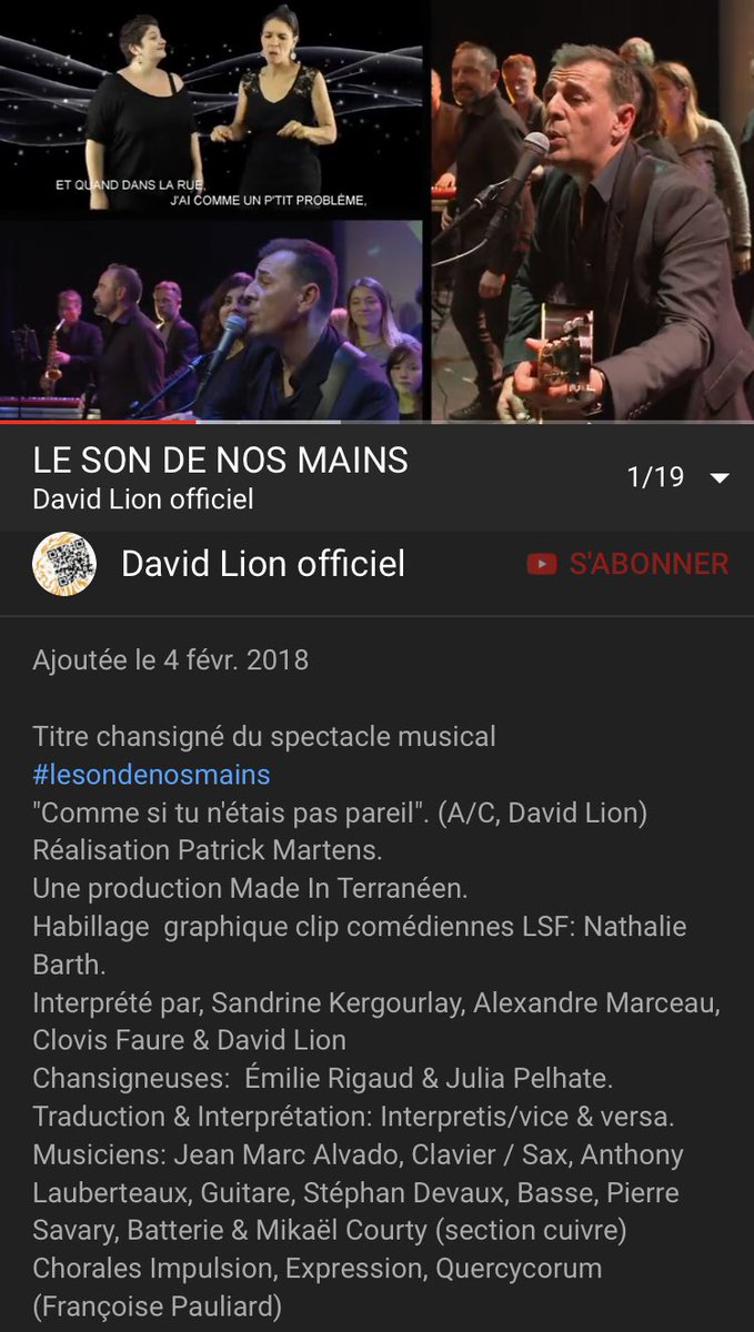 #lsf #soustitres #clip #lesondenosmains « Comme si tu n’étais pas pareil » #spectacle #chansigné <a href="/Davidliongraff/">David L</a>  youtu.be/4py_J6ffbag