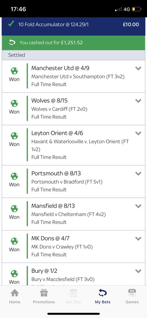 jakewhitelfc's tweet photo. Not a bad day at the office!😎 nice one @SkyBet £1450 😜 https://t.co/WqKiHqRJ86