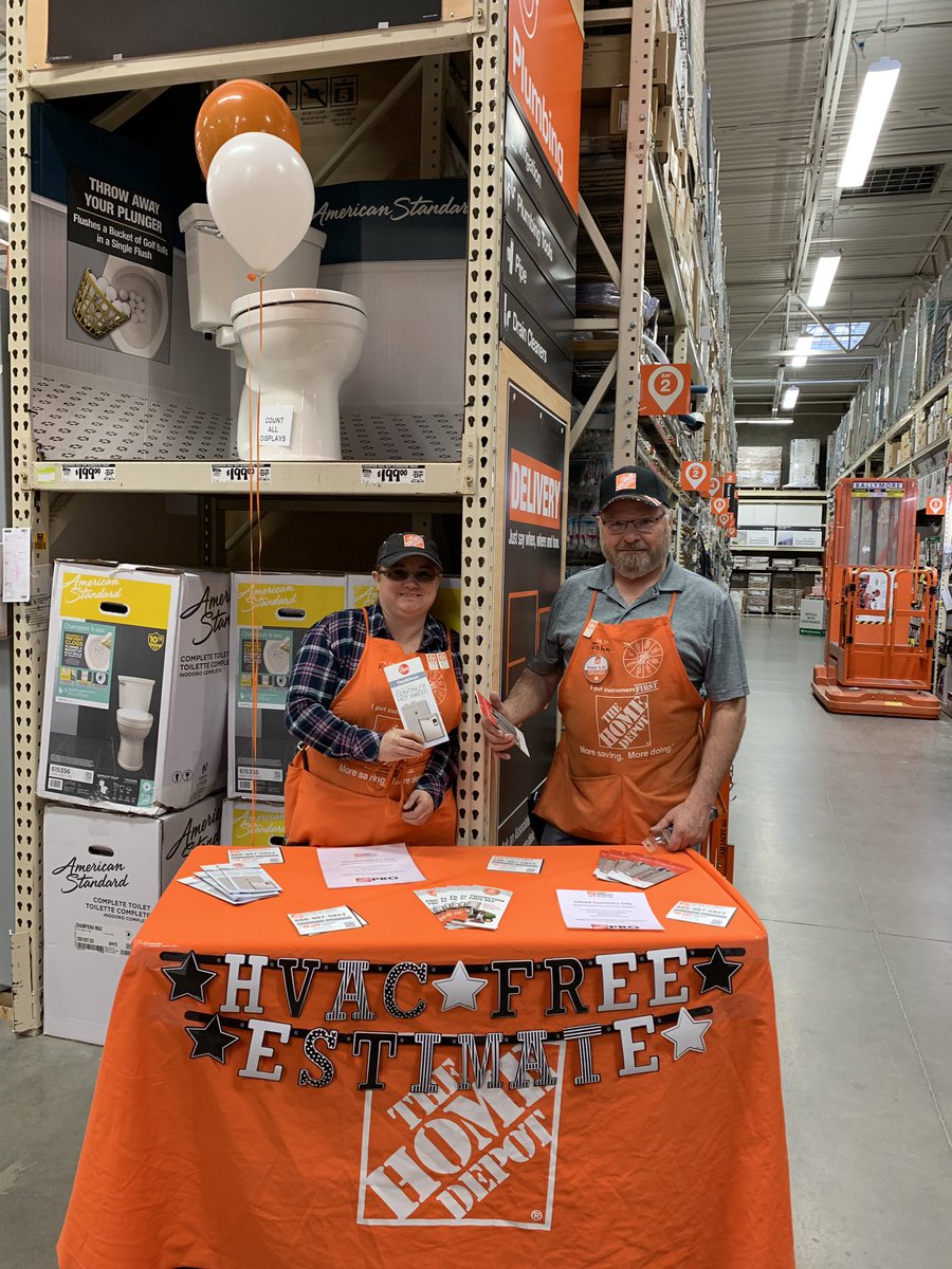 Jenn2299678's tweet photo. Driving HVAC leads today at 1549!! Let’s beat the goal of 5 per store!! Thank you to John and Kris for driving this event!! #d210proud #1549proud #oneteam @nathan_orange @Tigger6672 @HD_KarenF @SteveCronin12 https://t.co/OvuFDOJqGg