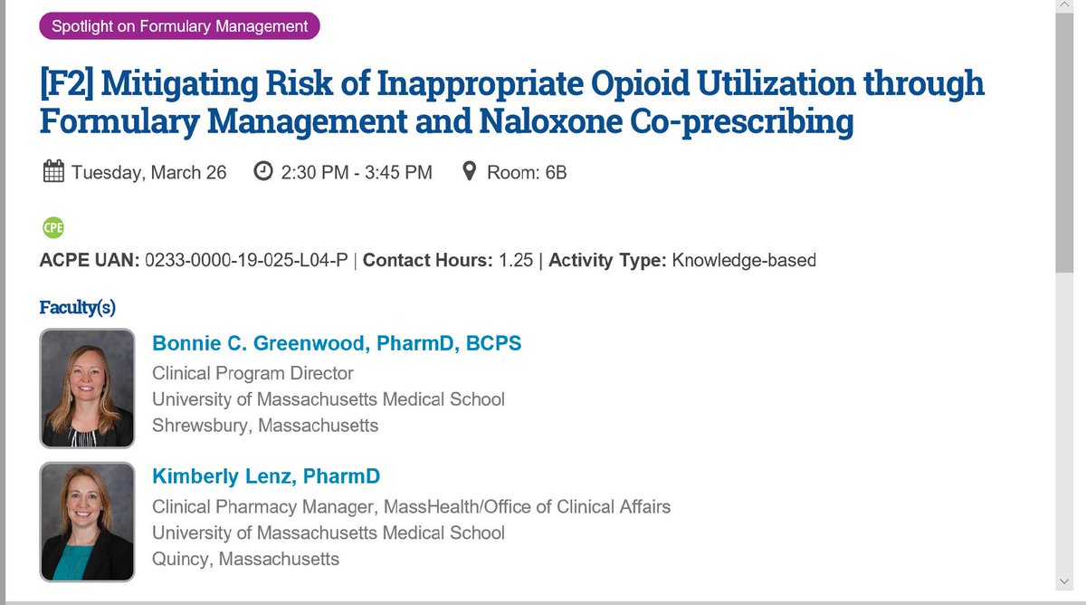 KimJLenz's tweet photo. Excited to be presenting at the @amcporg Annual 2019 Meeting with @BonnieGreenwood! Come check out our session on Tuesday March 26th https://t.co/dTAYsJAFzP