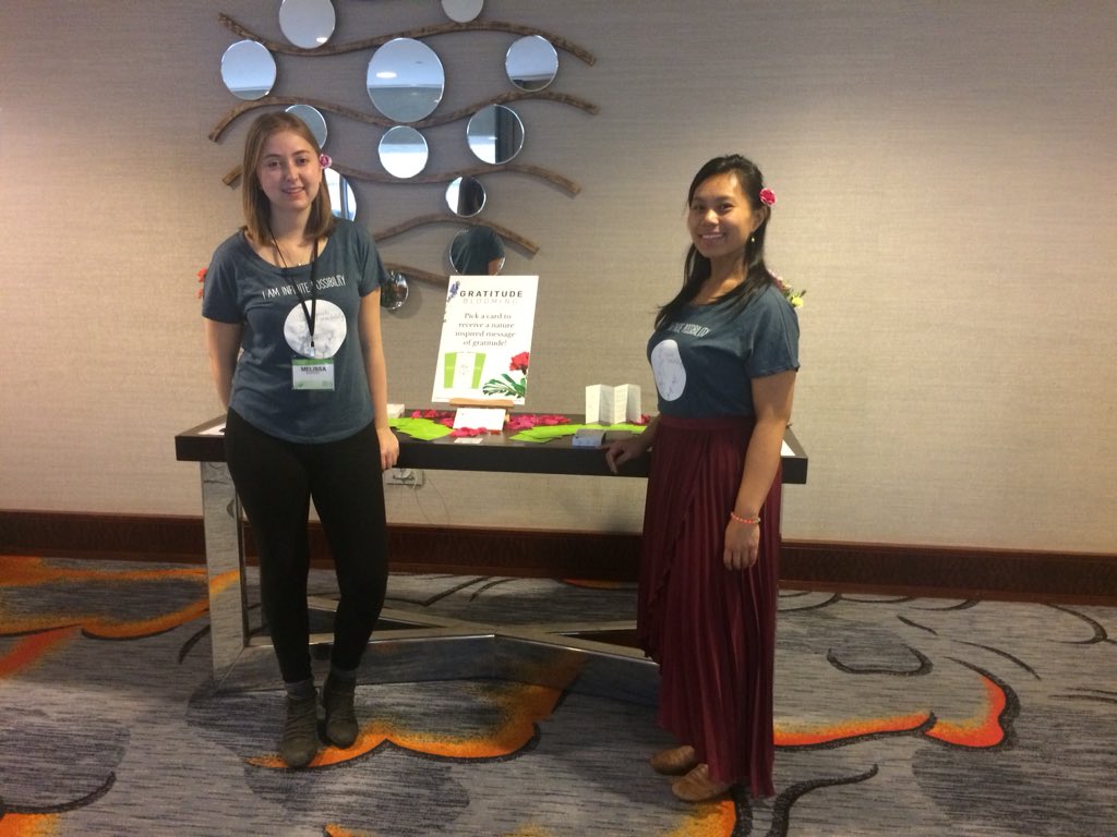 GratitudeBloom's tweet image. Come get your gratitude fix outside the Practice Lounge! We’ve got collective gratitude gardens we’re creating together, space to choose your own nature inspired message and a photo booth to share your gratitude with the world! #wisdom2 #wisdom2conf #gratitudeblooming