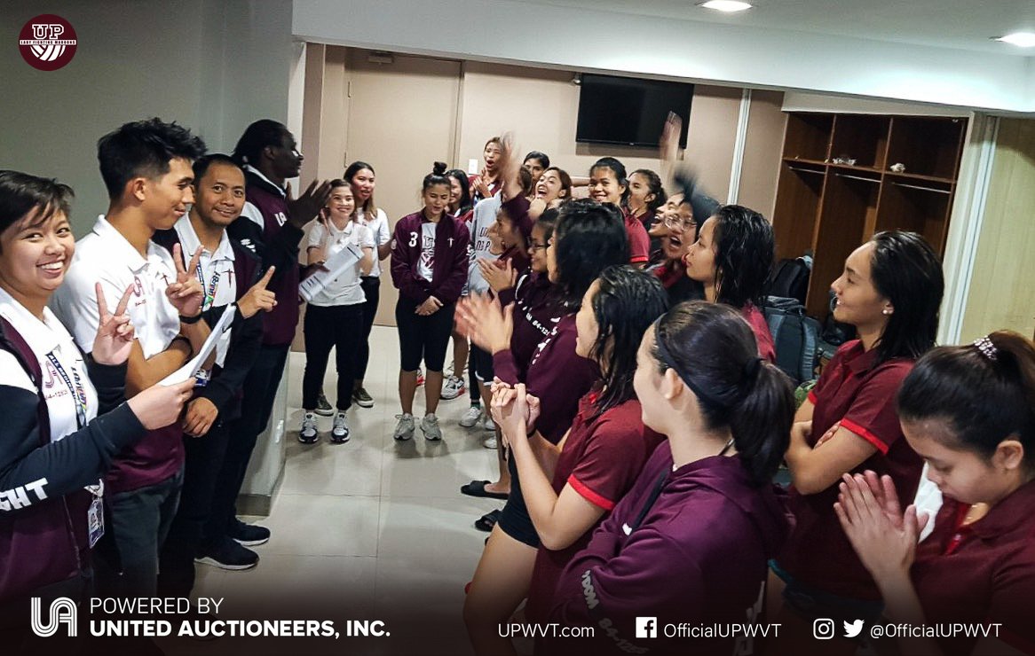 "It's not about beating La Salle, but it's about beating yourself,” Coach Joma reminding the Maroons after a big win against the defending champs! #UPfight