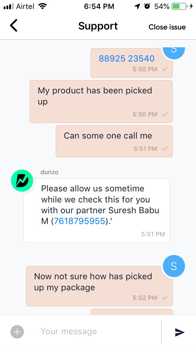 satish_m's tweet photo. @DunzoIt @DunzoCare No Refund of 1103 received for my order canceled your team on 25 Jan 2019. And now this happens #PayPal #DunzoGeneration
#Bangalore #DunzoSuperHeroes https://t.co/HLQSniwP7s