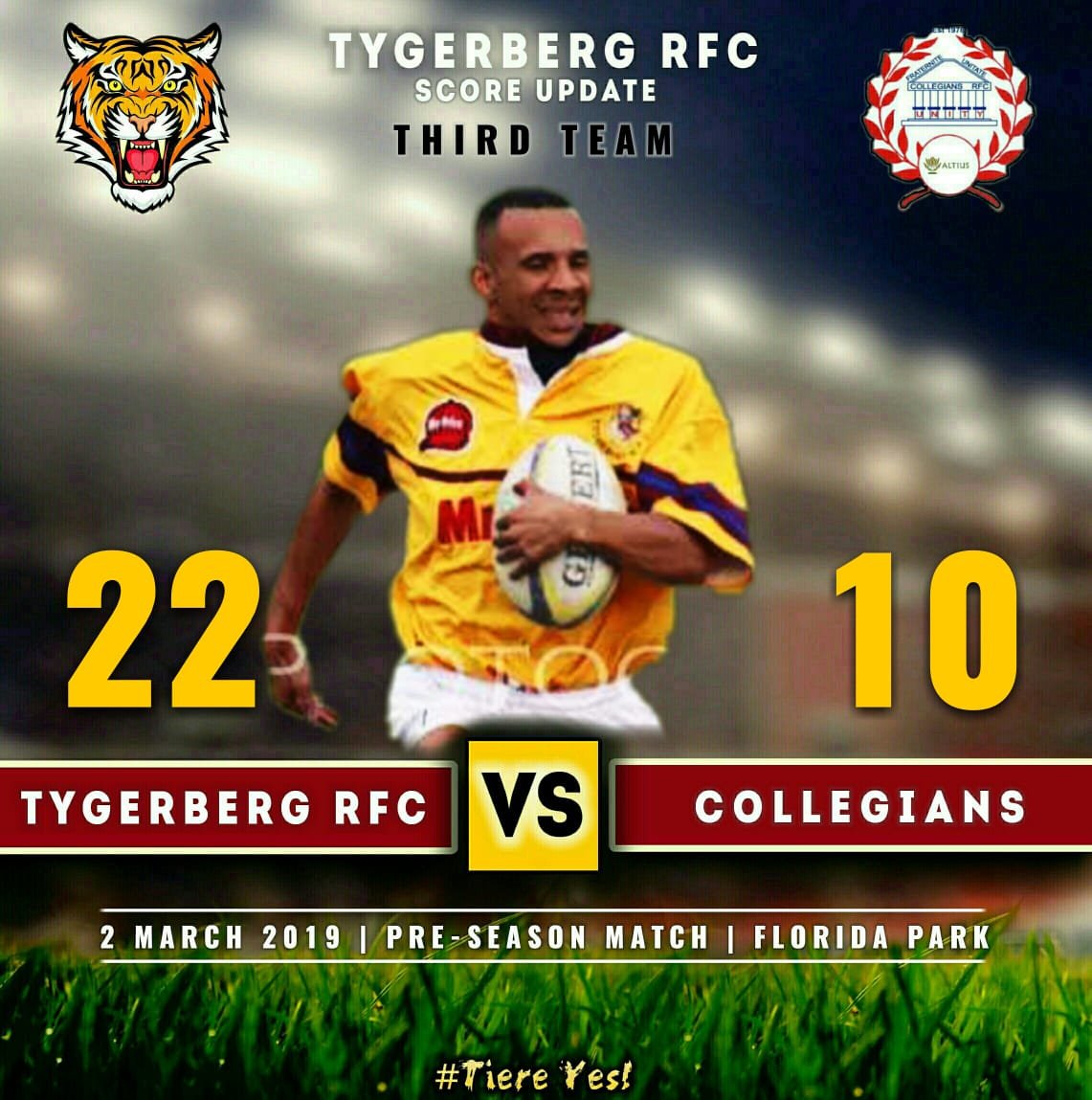 Score Update - 3rd Team vs <a href="/collegiansrugby/">collegiansrugby</a> <a href="/wpclubrugby/">WP Club Rugby</a> 
#WeGoAgain #WeAreTiere #TiereYes