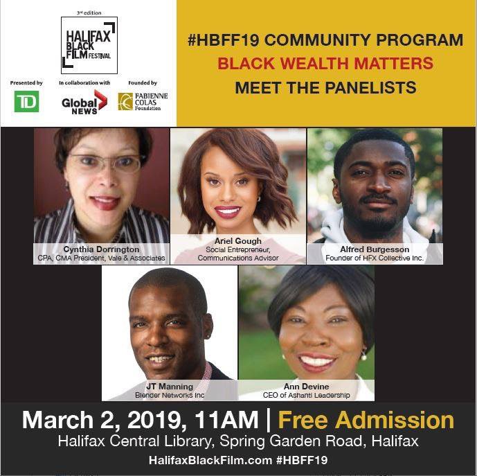 HABlackFilmFest's tweet photo. Coming up! A FREE community program we’d love to see you attend. Our BLACK WEALTH MATTERS panel will start at 11am here at @hfxpublib on Spring Garden Road.
- #HBFF19 #BlackWealthMatters #TDCANADA #FreePanelDiscussion #HalifaxPublicLibraries #GlobalNews https://t.co/Tt5ABQKT9v