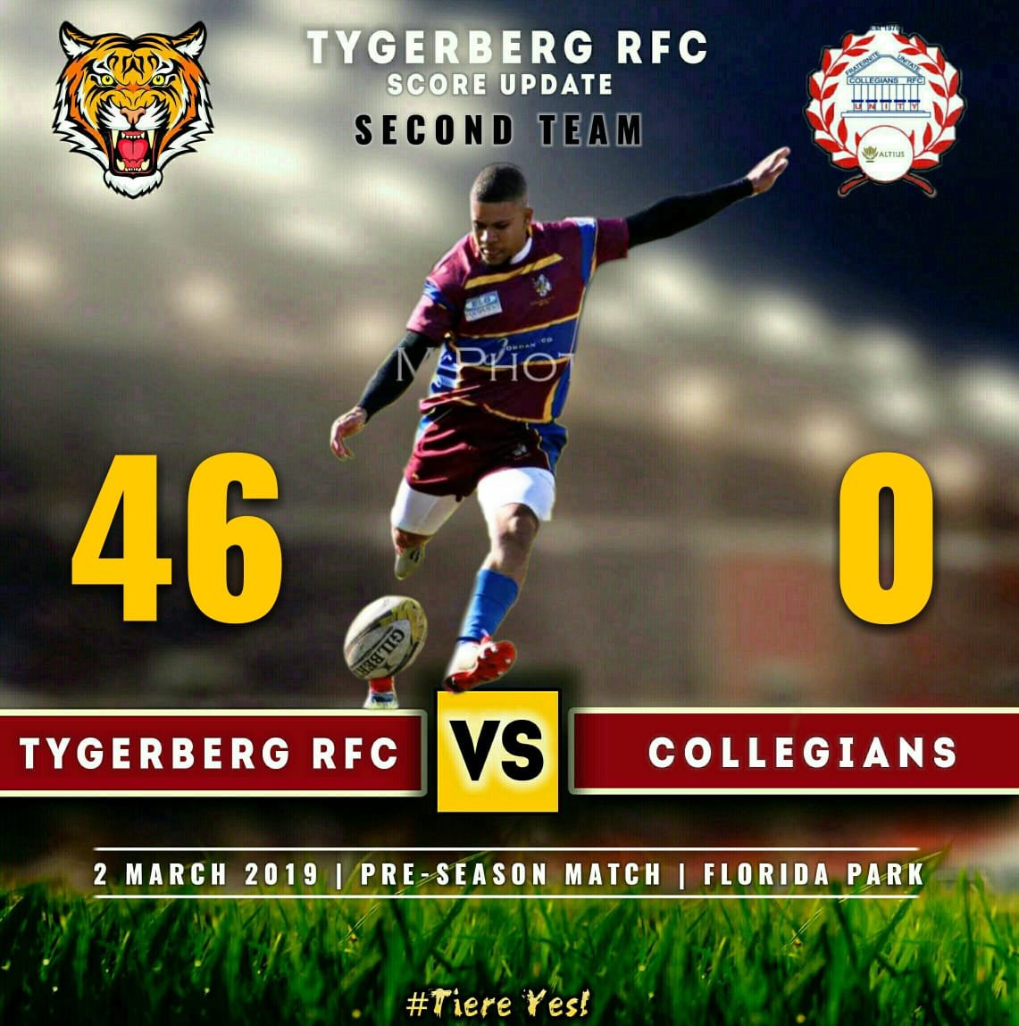 Score Update - 2nd Team vs 
<a href="/collegiansrugby/">collegiansrugby</a> <a href="/wpclubrugby/">WP Club Rugby</a>
 #WeGoAgain #WeAreTiere #TiereYes