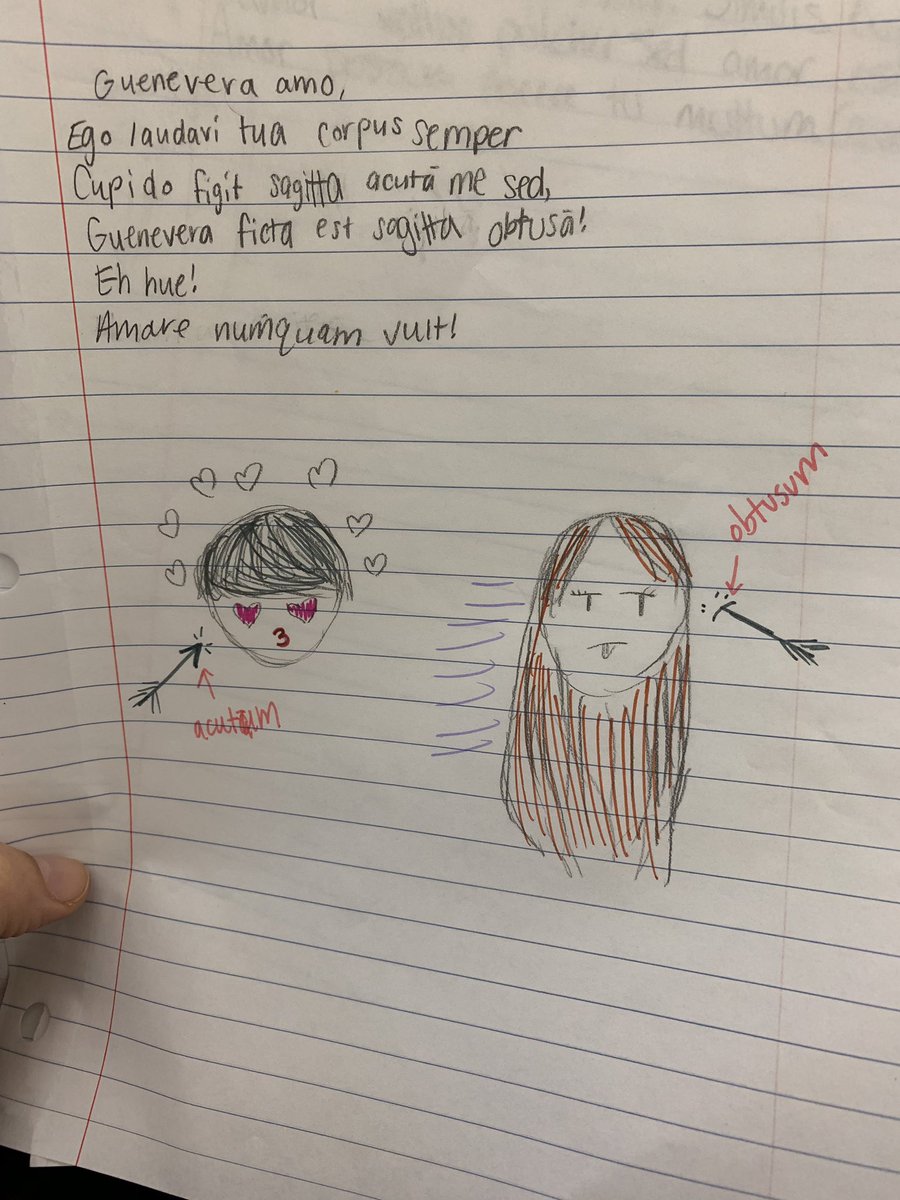 FioFerox's tweet photo. A sample of our #Latin love poems from 8th grade. Miser Petrus! #latinteach #presentationalmode #odietamo https://t.co/Vn6OrrfVzN
