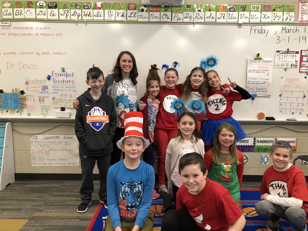 Ms_Klein_'s tweet photo. We had a blast dressing up as Dr. Deuss characters for our first spirit day of March is Reading Month! #pavetheway https://t.co/Ovf88uXcK2