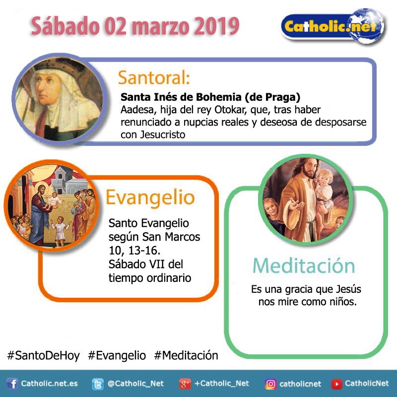 Santa Inés de Bohemia (de Praga) bit.ly/2UexM5C #SantoDeHoy
Aceptar el reino de Dios como un niño para entrar en él bit.ly/2GVzzJY  #Evangelio 
Con el corazón de niño bit.ly/2Uc3TCJ #Meditación
