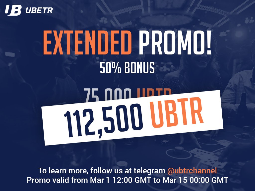 SELFDROP PROMO 50% BONUS EXTENDED!
March 1 - March 15

Join our limited selfdrop promo and enjoy 50% BONUS! To avail you must have .01 eth Minimum. 

Click the link: ubetr.com/selfdrop    

.01 ETH = 112,500 UBTR

Join our token giveaway:
 ubetr.com/giveaway  

#ubtr