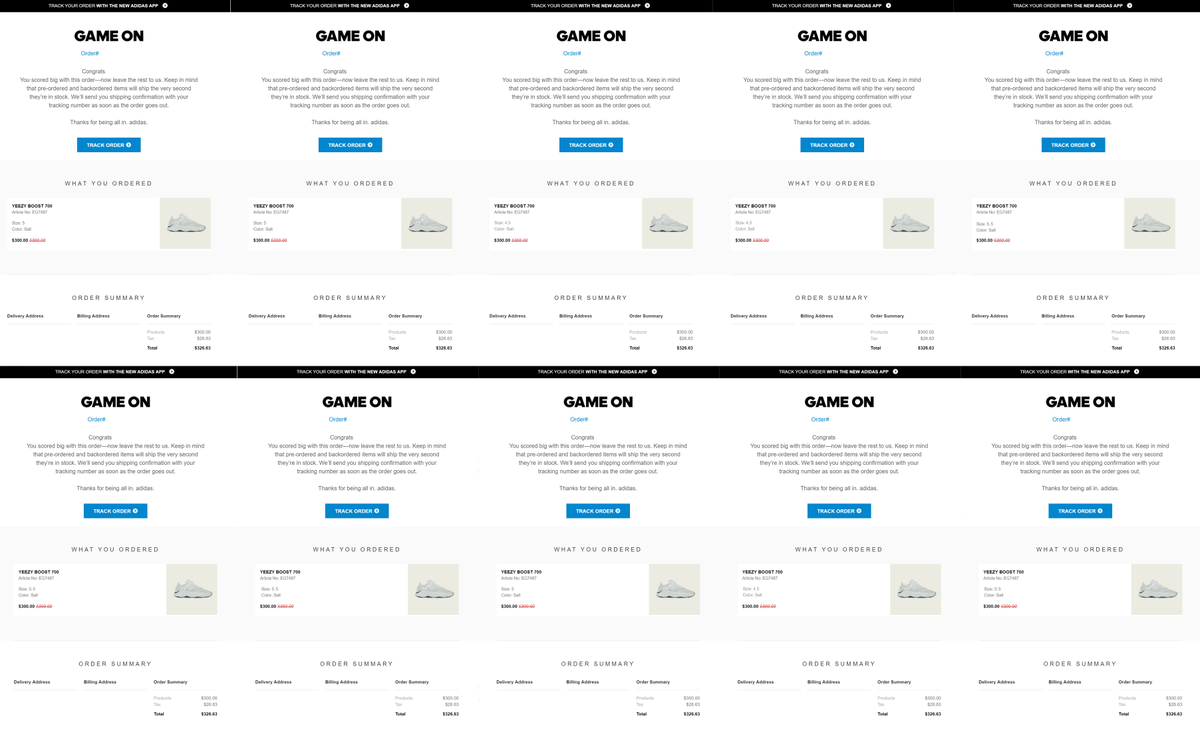 We've been slacking on posting success lately but here is some success from the Yeezy Boost 700 Salt.

We also bought a few new bots to cook more sites!