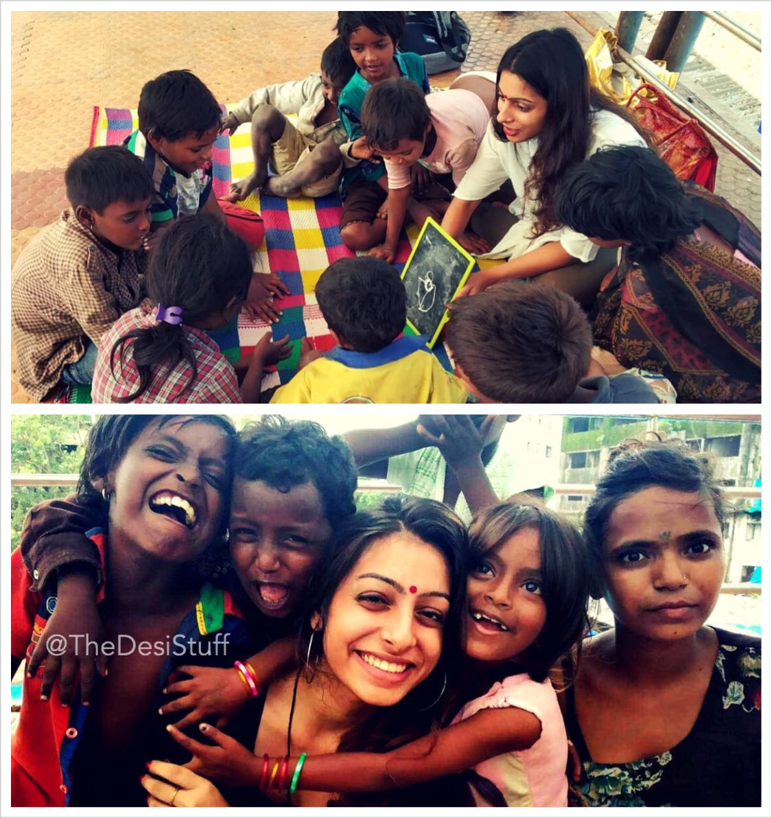 TheDesiStuff's tweet photo. Haimanti Sen from Mumbai, turns skywalk into classroom. Teaches kids of beggars for free: https://t.co/ctOq9xxPpa