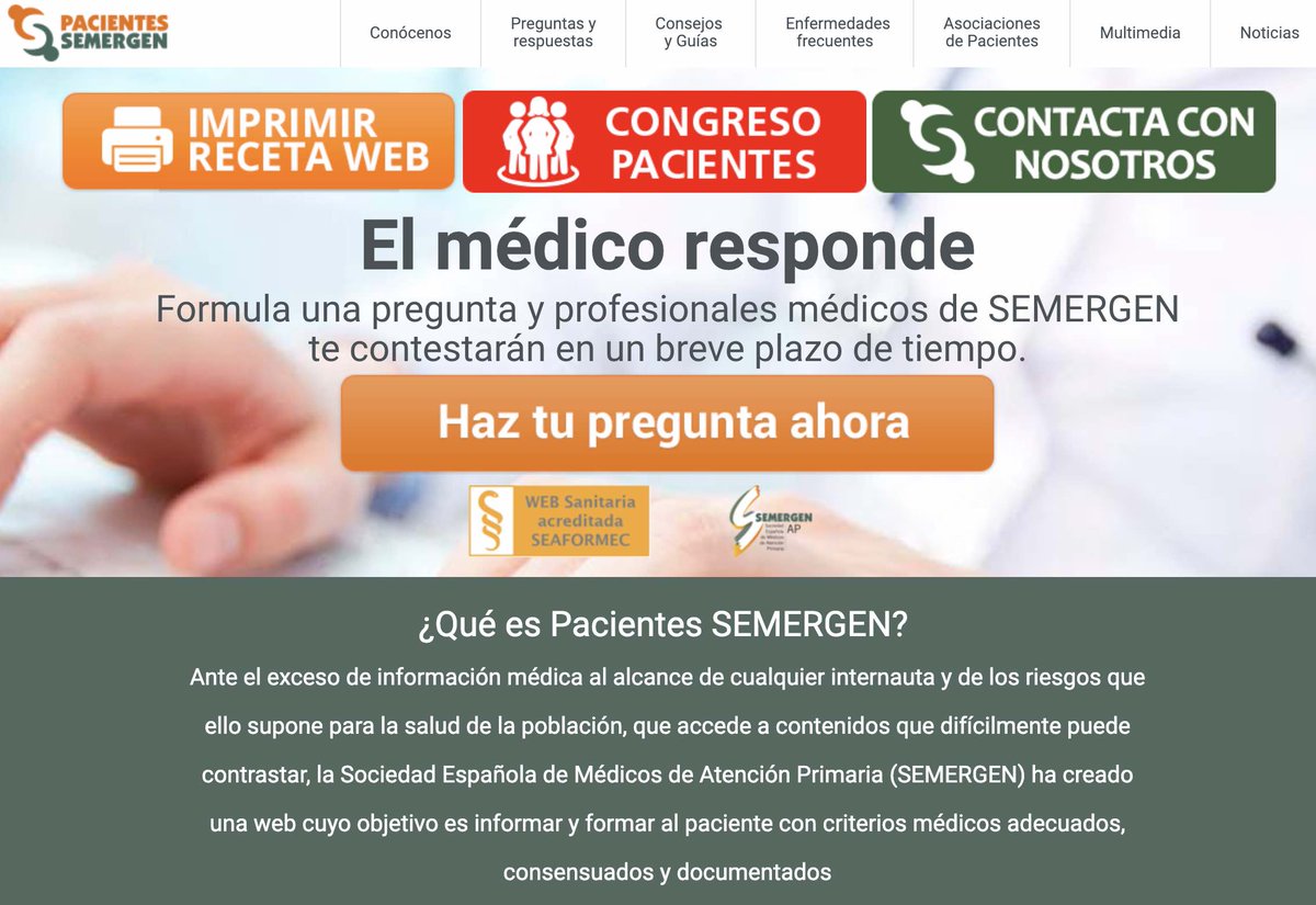 SEMERGENap's tweet photo. Muchas preguntas que se hacen en la consulta médica o en internet son muy frecuentes. 
Y si recetas https://t.co/r3XHvTbF2r para que preparen su visita al médico?
#ResiTutor19 @SEMERGEN_MIR @RodrigoAbad1917 https://t.co/o8JtYXT5jb