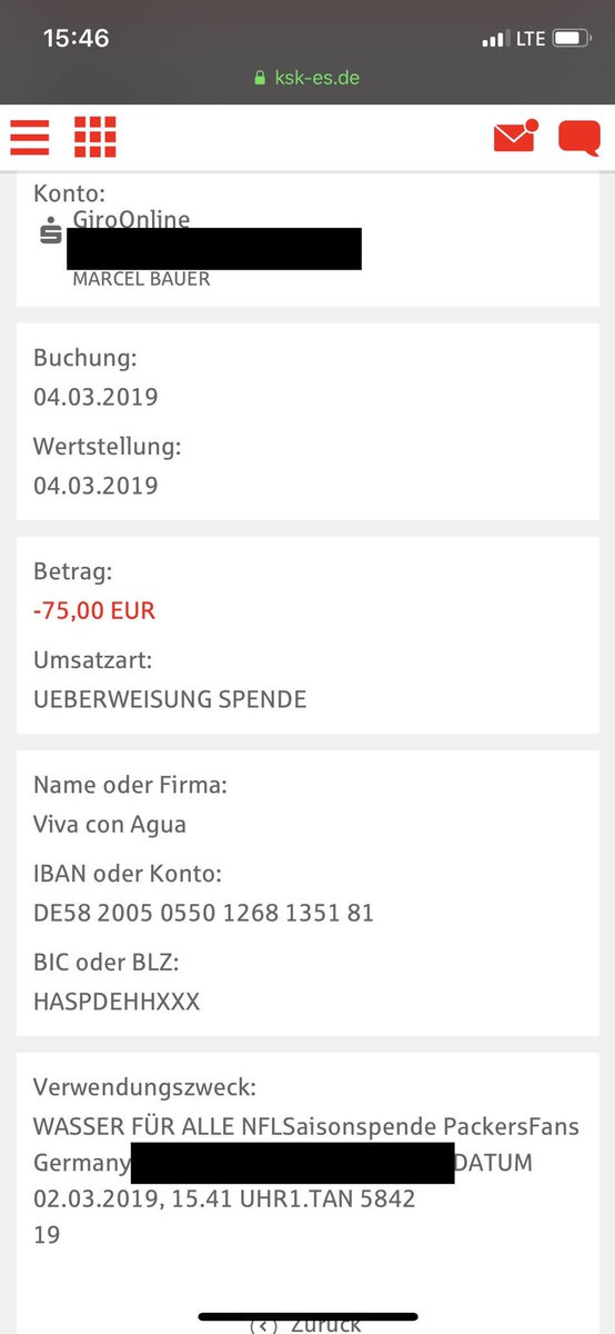 AlpaGino7's tweet photo. Etwas verspätet habe ich im Rahmen der #NFLSaisonspende nun auch meine Spenden an @VivaconAgua und an die Deutsche Krebshilfe überwiesen und etwas aufgerundet. Eine sehr tolle Aktion der @PackersGermany👏👏 #ranNFL #ranNFLsuechtig #footballisfamily https://t.co/DTs8iKGt55