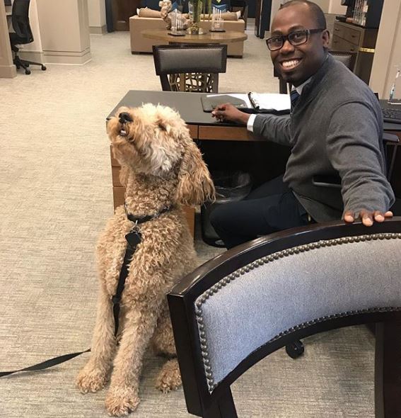 OHHH MY 🤗! Meet Cooper, our newest furry resident. He really loves Tj! If you see Cooper around give him a warm welcome.