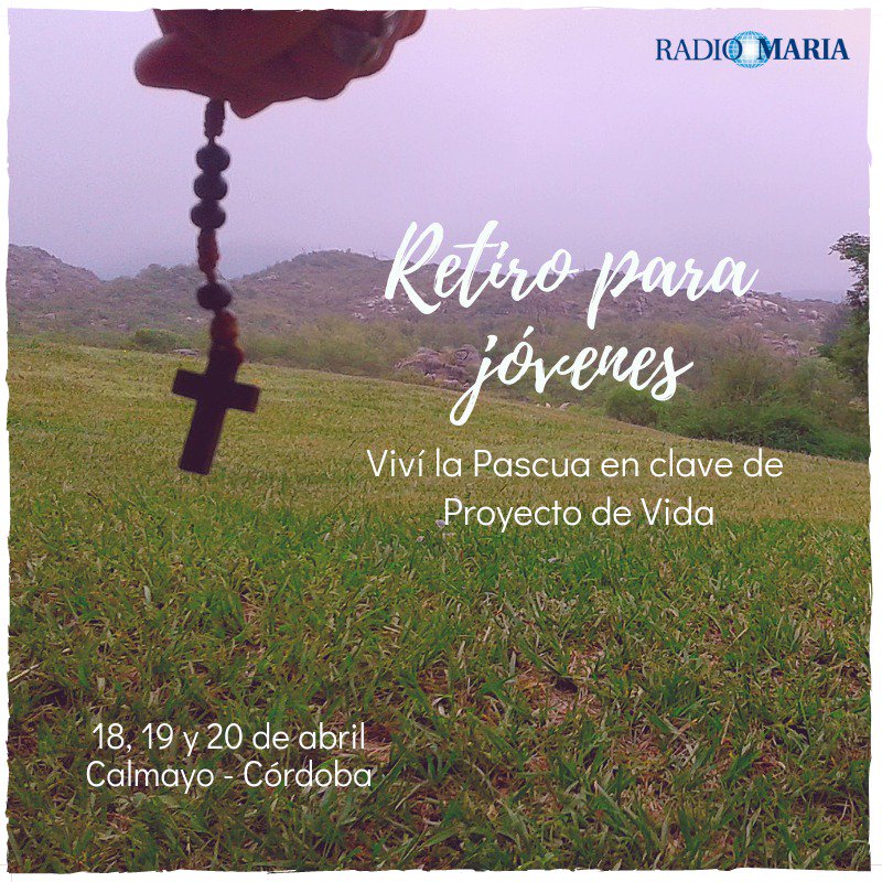 radiomariajoven's tweet photo. 📣 ¡Tenemos una gran noticia!

El 18, 19 y 20 de abril nos encontraremos en #Calmayo para vivir juntos la #Pascua. 
Te invitamos a contemplar la presencia de Jesús en la historia personal y comunitaria. 

🗓✏️ ¡Agendá la fecha! Pronto publicaremos más info sobre inscripciones ☺️ https://t.co/lDxKZyJg5X