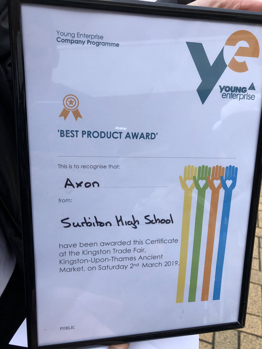 Absolutely amazing achievement from our girls to today at the Kingston Trade fair. Won the prize for best product, 2nd place for best sales and 3rd place for best stall. Huge well done <a href="/SurbitonHigh/">Surbiton High School</a> <a href="/KateSharp18/">Kate Sharp</a> <a href="/davidjharkin/">David J Harkin</a> <a href="/PrincipalSHS/">Rebecca Glover</a> <a href="/matthewcloseSHS/">Matthew Close</a>