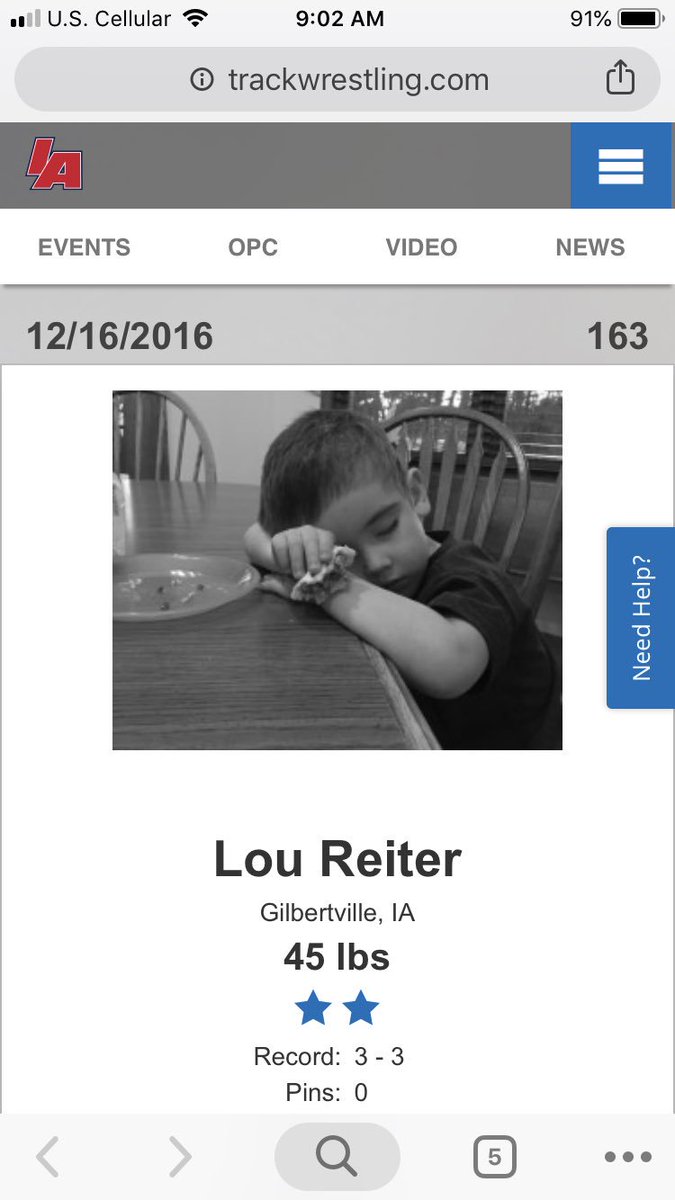 Just found what is probably the greatest <a href="/trackwrestling/">Trackwrestling</a> profile pic of all time!  When you’re 6, passing out eating pizza > posing with all your giant trophies 😂. Rooting for this kid today!