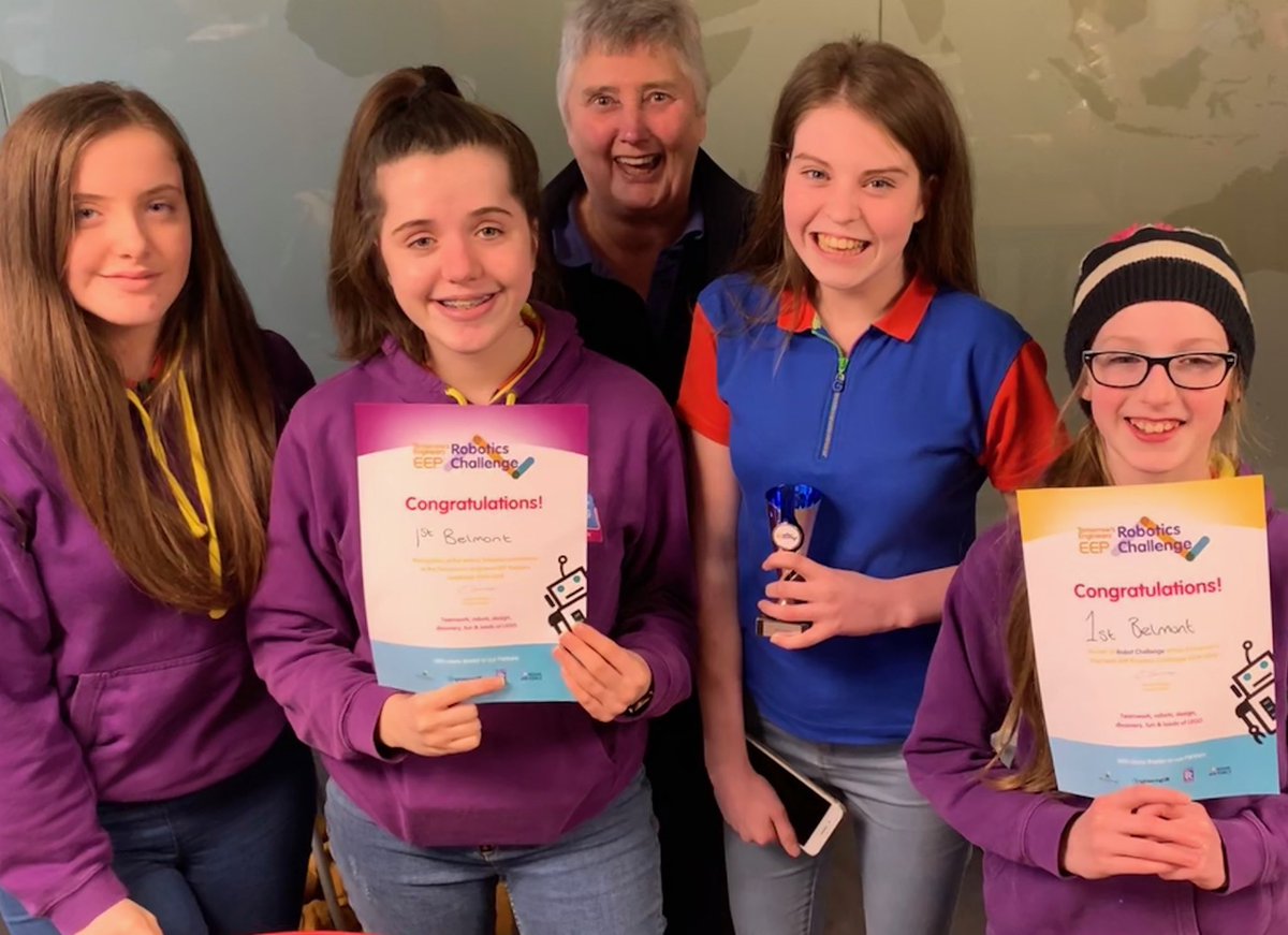 Fantastic team work by our ⁦<a href="/Girlguiding/">Girlguiding</a>⁩ 1st Belmont Guides - winning feels awesome! ⁦<a href="/Tomorrows_Eng/">Tomorrow's Engineers</a>⁩ ⁦<a href="/rafyouthengage/">RAF Youth STEM Team</a>⁩ ⁦@REECEgroup⁩